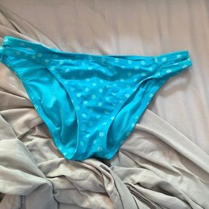 super cute girls cut out side polka dot bikini bottoms.